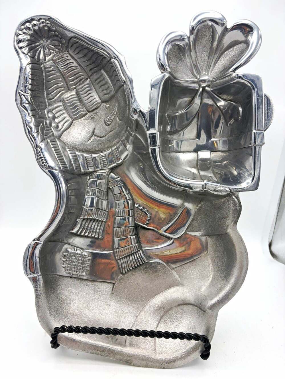 Lenox Aluminum Metalware snowman chip and dip or cake pan. Vintage.